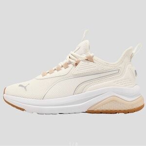 Puma Women's Cream and Gum Mesh Running Sneakers